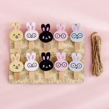 Épingles à linge en bois naturel, 10 paquets