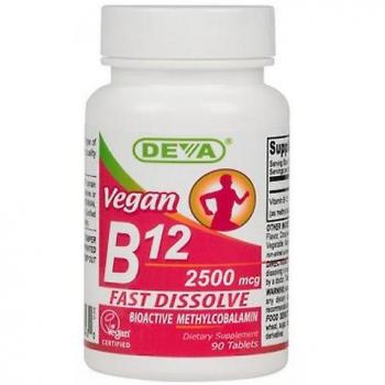 Deva Vegan B-12 2500 mcg, Comprimés Sublinguales, 90 pièces