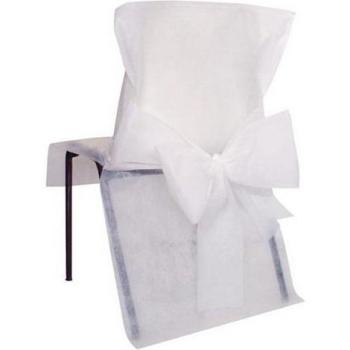 Housse de Chaise Raffinée avec Noeud Blanc