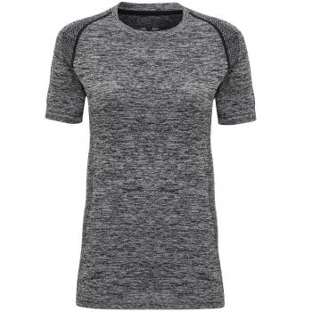 Ladies Seamless 3D Fit Multi Sport Performance Short Sleeve Top from Tri Dri (Charcoal, XL)