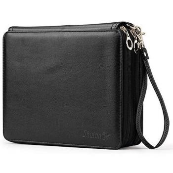 Shulaner Black 3-Section Color Pencil Storage Box