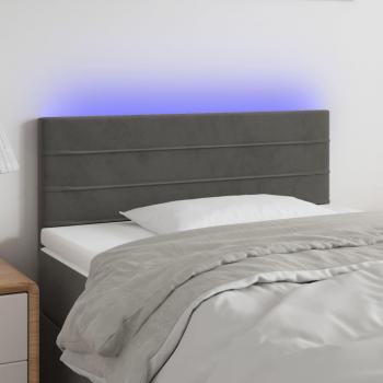 VidaXL Kopfteil mit LED Dunkelgrau 90x5x78/88 cm Samt
