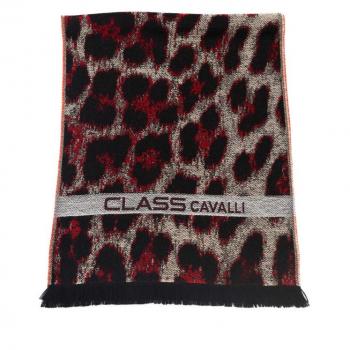 Cavalli Class Wine Red Wool Scarf