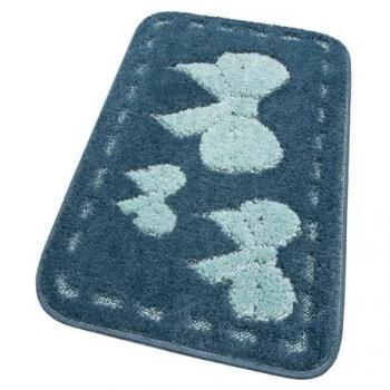 Tappeto Antiscivolo Bagno 50x110 cm Azzurro Morbido Assorbente Lavabile