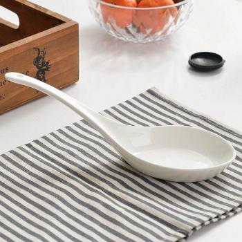 Plain White Bone China Soup Ladle