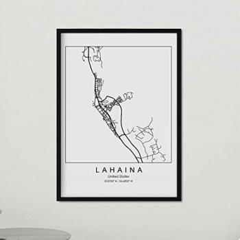 Póster de Estados Unidos con Mapa de Lahaina