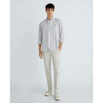 Camisa de hombre El Pulpo en cuadros caoba y blanca