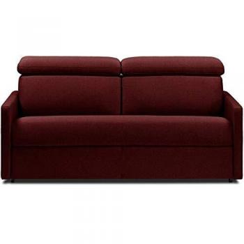 Canapé Convertible LUXIA Matelas 16 cm Express Bordeaux (Edition 140 cm)