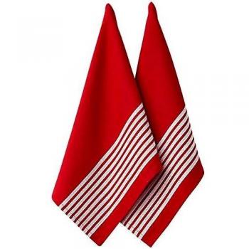 Two-Pack Red Butcher Stripe Tea Towels