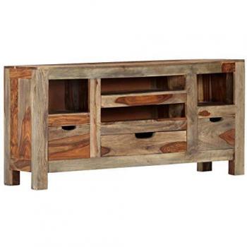 Mobiletto Grigio 100x30x50 cm in Legno Massello di Sheesham