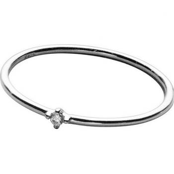 Fine Jewelry 925 Sterling Silver Minimalist Zircon Ring