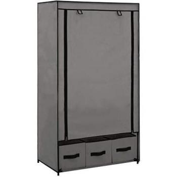 Armadio Grigio in Tessuto 87x49x159 cm