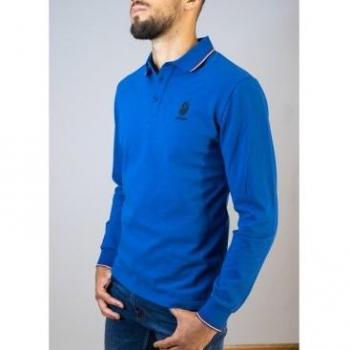 Polo Bendorff Pique Azul con Mangas Largas