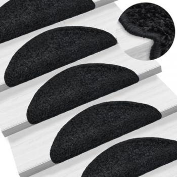 Tapis d'Escalier Antidérapant 10 pcs Noir 56x17x3 cm