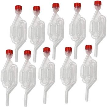 10 Pack S-Shape Airlock Fermentation Valve with Cork for Beer and Wine Making
