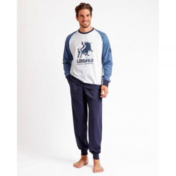 Lois Pijama de Algodón Azul para Hombre
