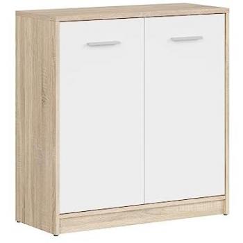 Commode compacte 80x84x34 cm en bois et blanc