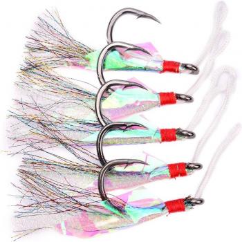 5pc Assist Bait Fishing Hooks with PE Line