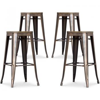 Industrial 76cm Bar Stool Collection, 4 Pieces – PrivateFloor & Stylix