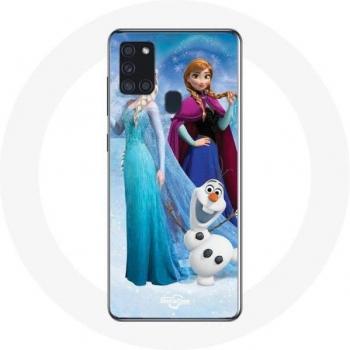 Samsung Galaxy A21S Case featuring Frozen Characters Elsa, Anna, and Olaf