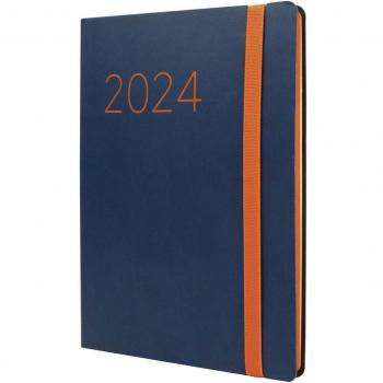 Finocam Agenda 2024 Semana Vista Vertical Flexi Lisa Azul Catalán FA5 148x210 mm Enero-Diciembre Multilingüe