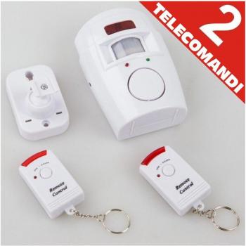 Alarma Infrarroja 105 dB para Casa con 2 Mandos y Rango de 6 Metros