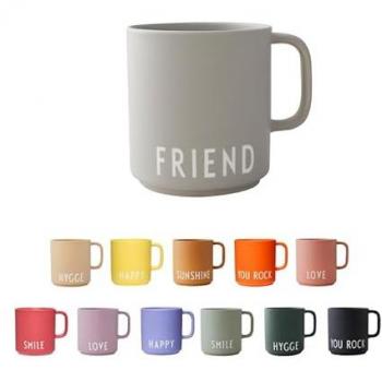 Tasse Design Letters 250 ml – Poignée Friend‑Grey