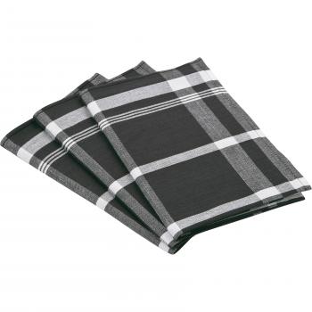 Geschirrtuch Set (3 Tlg.) ROSS Exclusiv – Blockkaro Muster, 50 % Baumwolle, 50 % Leinen, 50×70 cm