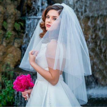 Velito de Tul Blanco Marfil para Bodas, Diseñado a Mano, Con Peine Incluido