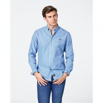 Vichy Azul Camisa de Hombre Regular