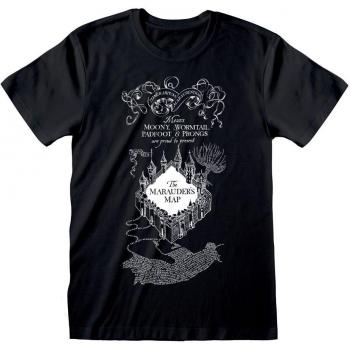Harry Potter Marauders Map T-Shirt Large Black Jersey