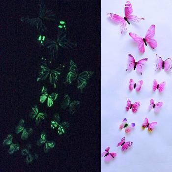 12pcs 3D Crystal Butterflies for Wall Decoration