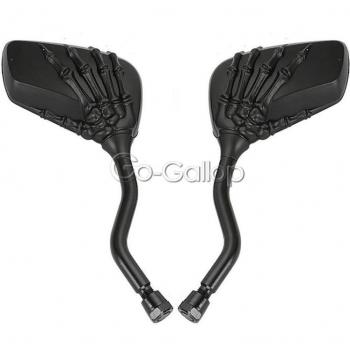 Motorcycle Skull Rearview Mirrors for Custom Bikes 8mm 10mm