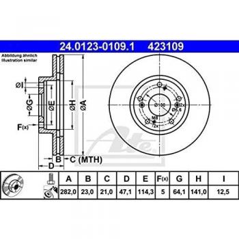 24.0123-0109.1 ATE Brake Discs for Front Wheels