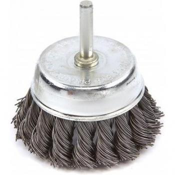 Brosse coupe HBM 75 mm avec fil d'acier ondulé et raccord de 6 mm