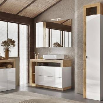 Meuble de salle de bain 110cm avec rangement