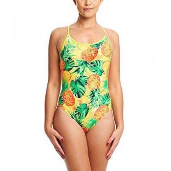 Zoggs Women's 36-Inch Starback One Piece Swimsuit in Yellow/Multicolored Design