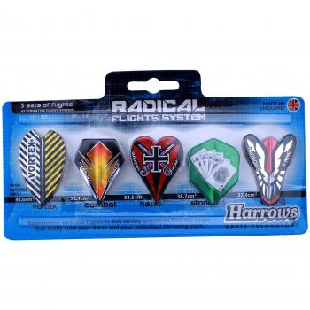 Plumas de Dardos Harrows Radical, Marca Harrows, Plumas para Dardos