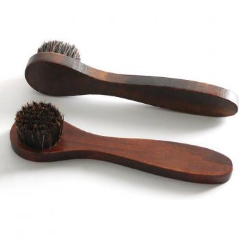 Portable Shoe Shine Brush with Wood Handle