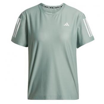 Adidas Women's Own The Run SS Training T-Shirt Silver Green L