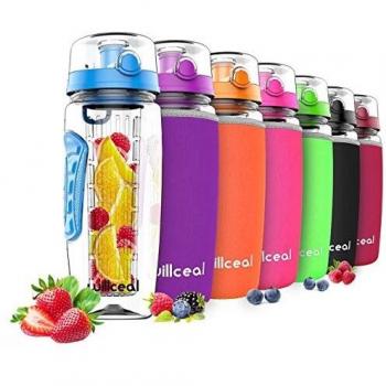 Botella Willceal para Agua con Infusiones de Frutas, Resistente, Diseño a Prueba de Fugas, Tamaño Grande, Ideal para Acampar y Hacer Ejercicio