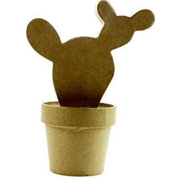 Support en papier brun pulpeux pour la décoration Cactus western, HD038O, 8 x 14 x 18 cm