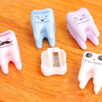 Cute Tooth-Shaped Pencil Sharpener Set (3 Pcs)