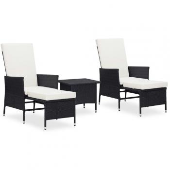 Sonata Lounge Komplettset 3 Delar Svart Polyuretan