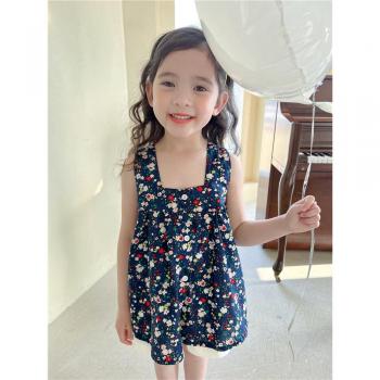Blusa + Chaleco Infantil Floral Halter