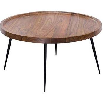 Couchtisch WL5.678 75x39x75 cm Sheesham Massivholz / Metall Sofatisch
