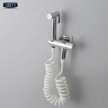 Chrome Brass Bidet Shower Set with Shut-off Valve