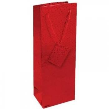Hologramm Flaschentasche Rot (Packung mit 12)