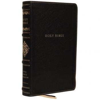 KJV Personal Size Reference Bible Sovereign Collection Genuine Leather Black Red Letter Comfort Print by Thomas Nelson