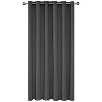 Deconovo Blickdichter Vorhang Ösen Gardinen Kinderzimmer 290x200 cm Hellgrau 1 Stück